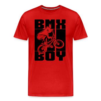 BMX Boy Retro Loves Bicyclette Cycling BMX Rider - Männer Premium Bio T-Shirt - Rot - Vorne - Damien (186cm)