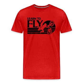 Learn To Fly BMX Racing Retro Bicycle BMX Rider - Männer Premium Bio T-Shirt - Rot - Vorne - Damien (186cm)