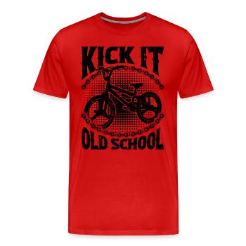Kick It Old School BMX Racing Cycling BMX Rider - Männer Premium Bio T-Shirt - Rot - Vorne - Damien (186cm)