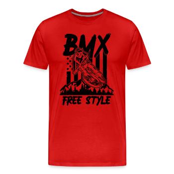 BMX Free Style Bicycle Racing Cycling BMX Rider - Männer Premium Bio T-Shirt - Rot - Vorne - Damien (186cm)