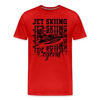 Jet Skiing Legend Motor Boat Watercraft Jet Skier - Men's Premium Organic T-Shirt - red - Front - Damien (186cm)