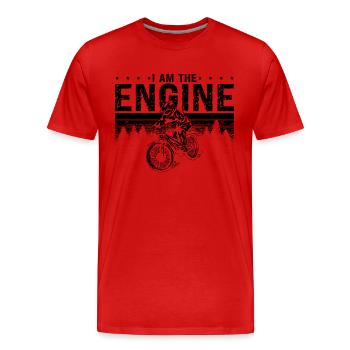 Je suis le moteur Sports de montagne Vététiste - T-shirt bio Premium Homme - rouge - Devant - Damien (186cm)