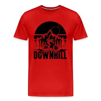 Downhill Racing Cyclist Bike Racing Mountain Biker - Men's Premium Organic T-Shirt - red - Front - Damien (186cm)