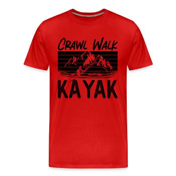 Crawl Walk Kayak Kayak Sports nautiques Kayak Lover - T-shirt bio Premium Homme - rouge - Devant - Damien (186cm)