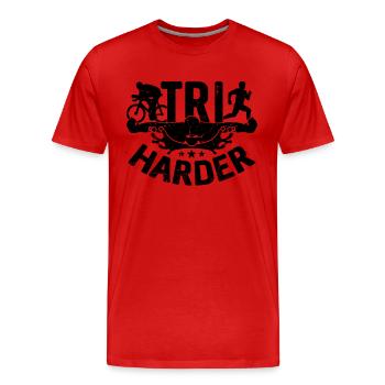 Tri Natation Compétition Amateur de triathlon - T-shirt bio Premium Homme - rouge - Devant - Damien (186cm)