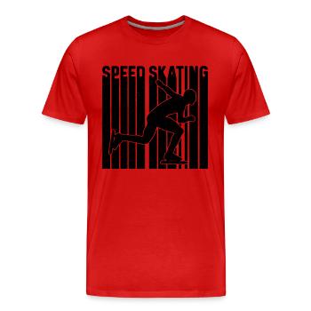 Speed Skating Retro Loves Short Track Speed Skater - Männer Premium Bio T-Shirt - Rot - Vorne - Damien (186cm)