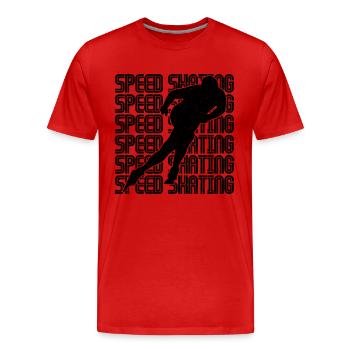 Speed Skating Loves Short Track Skate Speed Skater - Männer Premium Bio T-Shirt - Rot - Vorne - Damien (186cm)