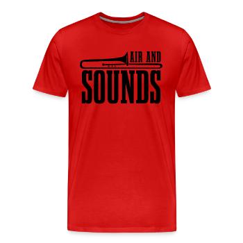 Air And Sounds Trombone Marching Band Trombonist - Men's Premium Organic T-Shirt - red - Front - Damien (186cm)