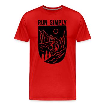 Run Simply Marathoner Ultra Running Trail Runner - Männer Premium Bio T-Shirt - Rot - Vorne - Damien (186cm)