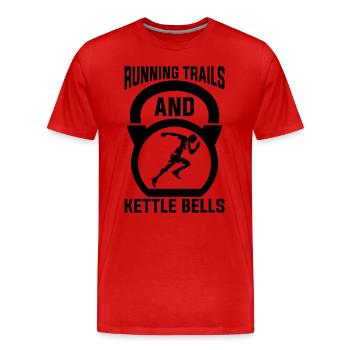 Running Trails And Marathoner Trail Runner - Männer Premium Bio T-Shirt - Rot - Vorne - Damien (186cm)