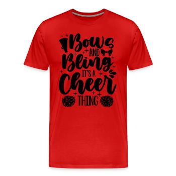 Bows And Bling It's A Cheer Squad Cheerleader - Männer Premium Bio T-Shirt - Rot - Vorne - Damien (186cm)