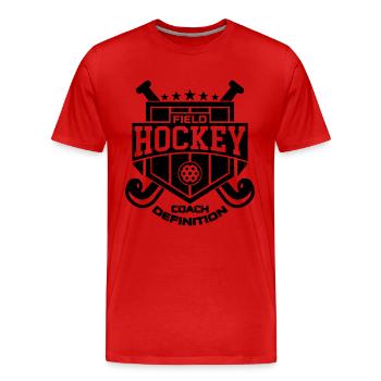 Field Hockey Coach Retro Floor Ball Hockey Player - Men's Premium Organic T-Shirt - red - Front - Damien (186cm)