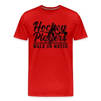 Hockey Players Walk On Foot Ball Hockey Player - Men's Premium Organic T-Shirt - red - Front - Damien (186cm)