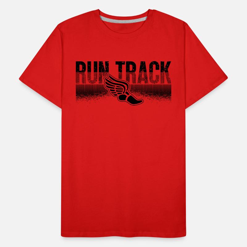 Run Track Athletic Triathlon Sprinting Sprinter Männer Premium Bio T-Shirt