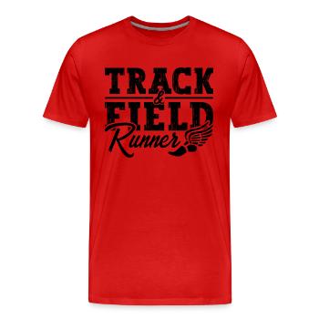 Course d’athlétisme Sprint Sprinter - T-shirt bio Premium Homme - rouge - Devant - Damien (186cm)