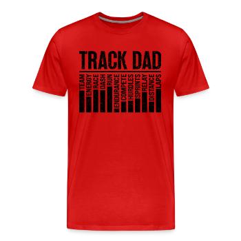Piste papa Rétro Sprint Athletic Race Sprinter - T-shirt bio Premium Homme - rouge - Devant - Damien (186cm)