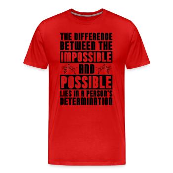 La différence entre le saut en hauteur - T-shirt bio Premium Homme - rouge - Devant - Damien (186cm)