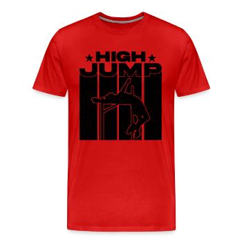High Jump Retro Loves Running Shot Put High Jumper - Men's Premium Organic T-Shirt - red - Front - Damien (186cm)
