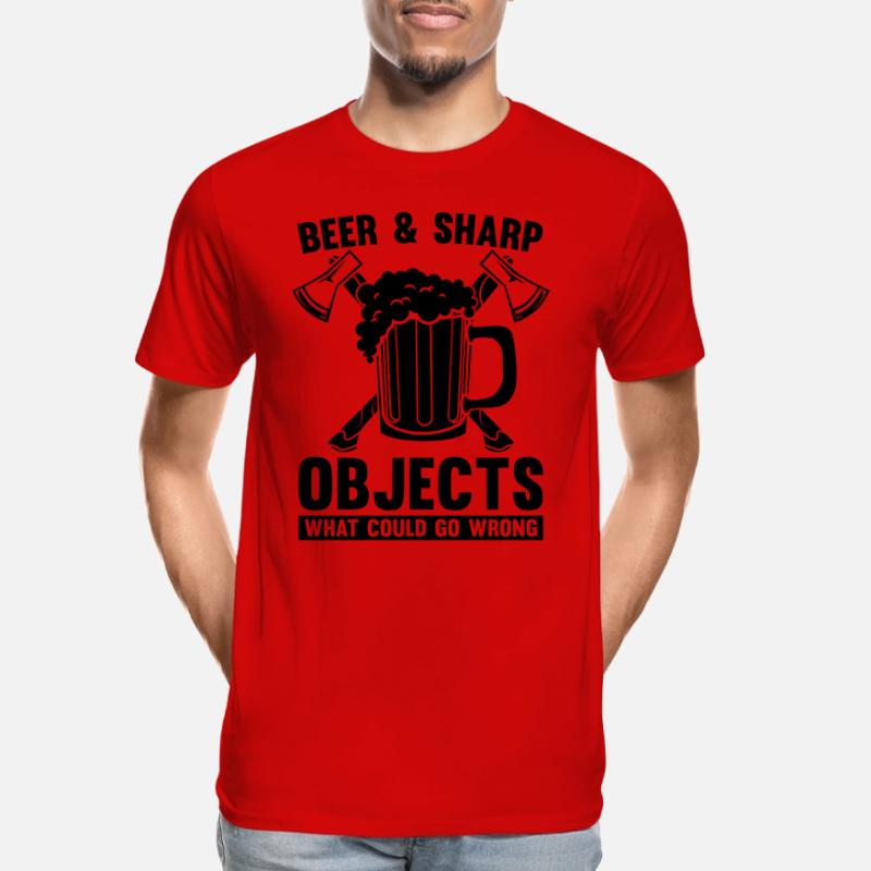 Beer & Sharp Objects Hatchet Throwing Axe Thrower Men's Premium Organic T-Shirt