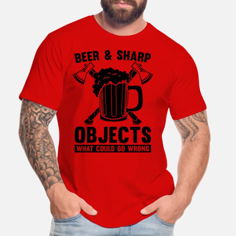 Beer & Sharp Objects Hatchet Throwing Axe Thrower Men's Premium Organic T-Shirt