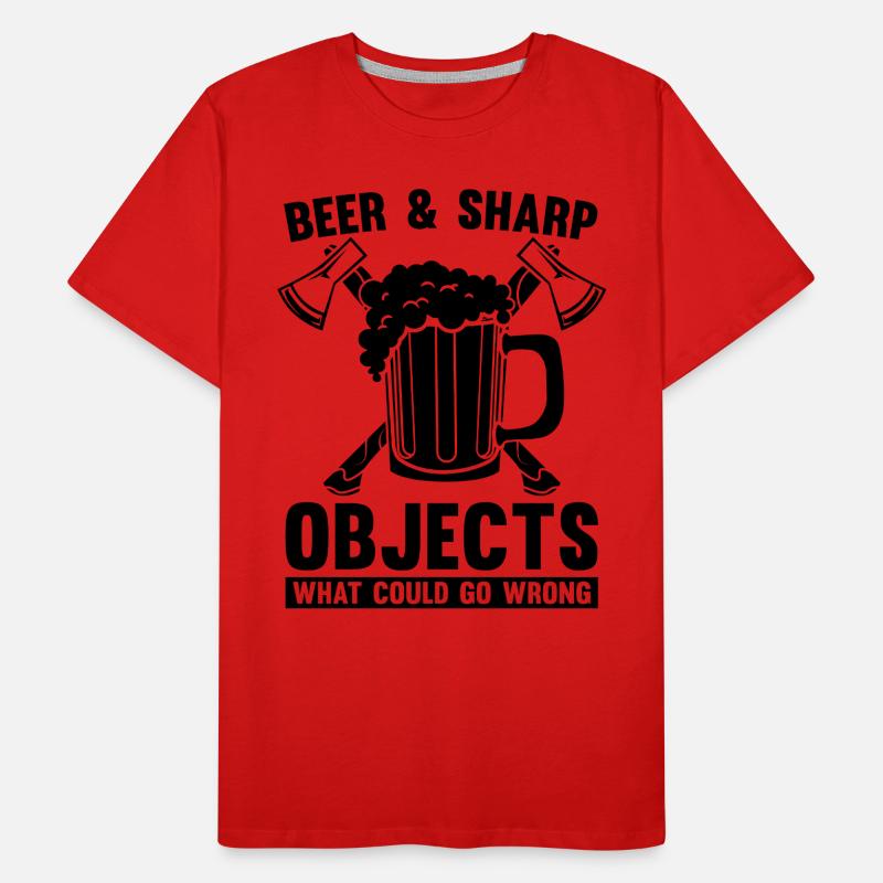 Beer & Sharp Objects Hatchet Throwing Axe Thrower Men's Premium Organic T-Shirt