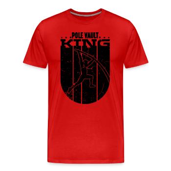 Le roi du saut à la perche aime l’athlétisme Le perchiste - T-shirt bio Premium Homme - rouge - Devant - Damien (186cm)