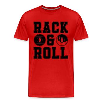 Rack & Roll Cue Sports Billiard Ball Pool Player - Männer Premium Bio T-Shirt - Rot - Vorne - Damien (186cm)