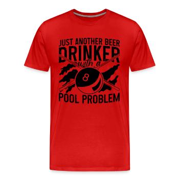 Just Another Beer Drinker Cue Stick Pool Player - Männer Premium Bio T-Shirt - Rot - Vorne - Damien (186cm)