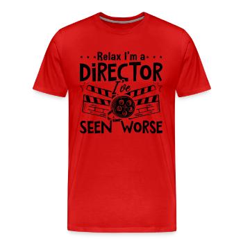 Relax I'm A Director Videographer Film Directors - Men's Premium Organic T-Shirt - red - Front - Damien (186cm)