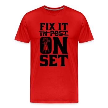Fix It On Set Filmmaking Cinematographer Filmmaker - Men's Premium Organic T-Shirt - red - Front - Damien (186cm)
