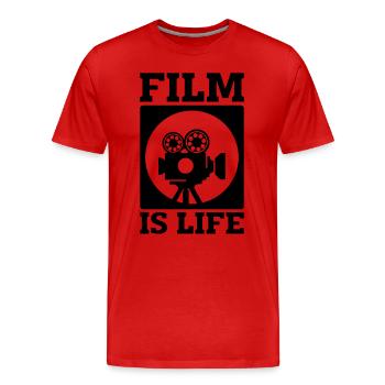Film Is Life Filmmaking Retro Director Filmmaker - Men's Premium Organic T-Shirt - red - Front - Damien (186cm)