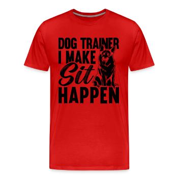 Dresseur de chiens Je fais Sit Dresseur de chiens Dresseurs d’animaux - T-shirt bio Premium Homme - rouge - Devant - Damien (186cm)