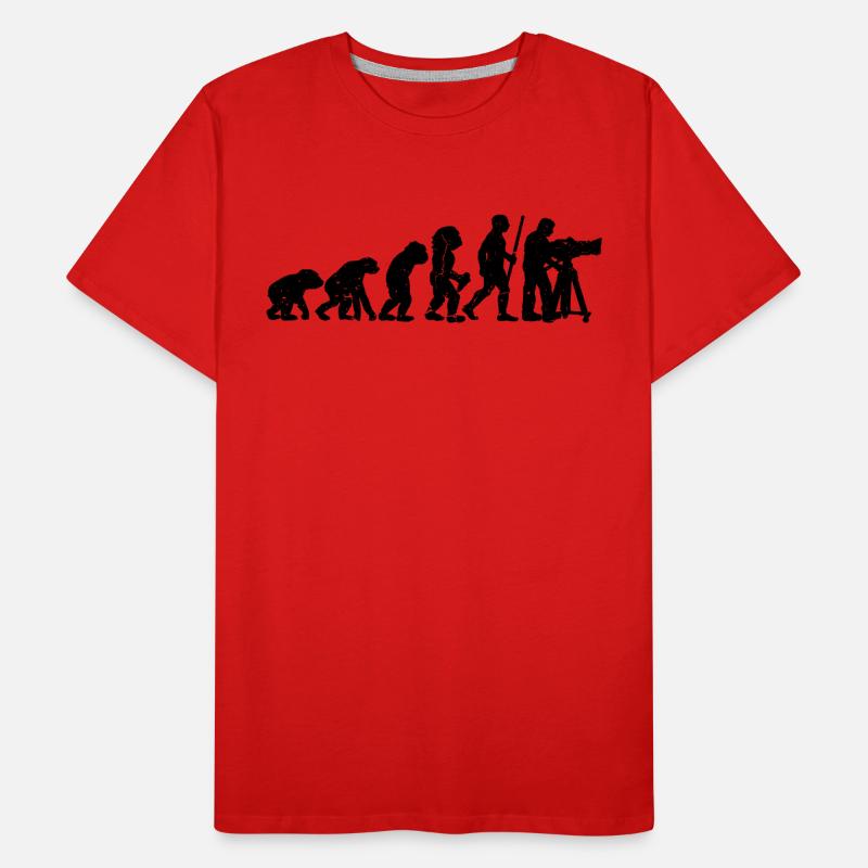 Camera Operator Evolution Retro Loves Filmmaking Männer Premium Bio T-Shirt