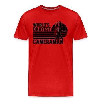 World's Okayest Cameraman Retro Camera Operators - Männer Premium Bio T-Shirt - Rot - Vorne - Damien (186cm)