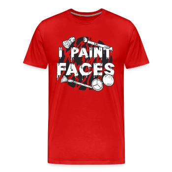 I Paint Faces Loves Cosmetologist Makeup Artists - Men's Premium Organic T-Shirt - red - Front - Damien (186cm)