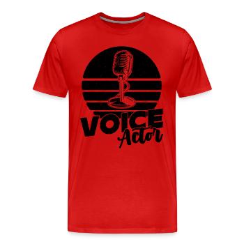 Voice Actor Retro Movie Announcer Voice Actors - Men's Premium Organic T-Shirt - red - Front - Damien (186cm)