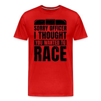 Désolé officier je pensais policier policiers - T-shirt bio Premium Homme - rouge - Devant - Damien (186cm)