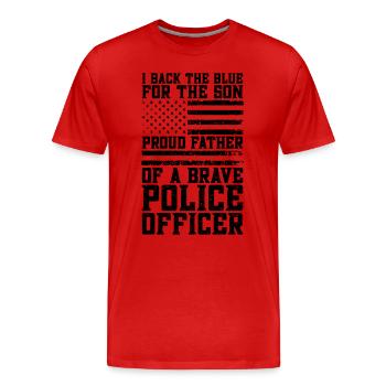 I Back The Blue For Police Chief Police Officers - Men's Premium Organic T-Shirt - red - Front - Damien (186cm)