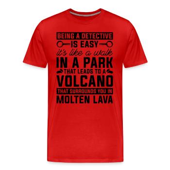 Being A Detective Is Easy Fingerprint Detectives - Men's Premium Organic T-Shirt - red - Front - Damien (186cm)
