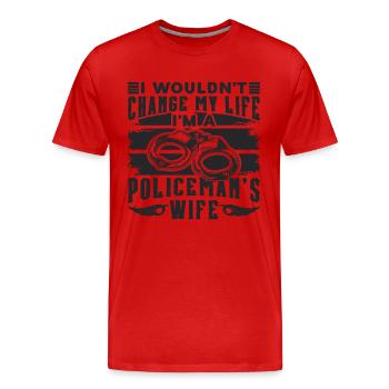 Ne changerait pas ma vie Policier Policiers - T-shirt bio Premium Homme - rouge - Devant - Damien (186cm)