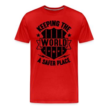 Garder le monde mince Argent Agents correctionnels - T-shirt bio Premium Homme - rouge - Devant - Damien (186cm)