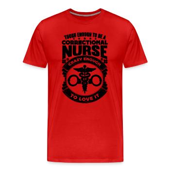 Assez dures pour être minces infirmières correctionnelles argentées - T-shirt bio Premium Homme - rouge - Devant - Damien (186cm)