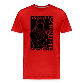 Forensic Scientist Do Not Cross Crime Scene - Men's Premium Organic T-Shirt - red - Front - Damien (186cm)