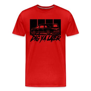 Dig Ya Later Embalmer Retro Funeral Home Embalmers - Men's Premium Organic T-Shirt - red - Front - Damien (186cm)