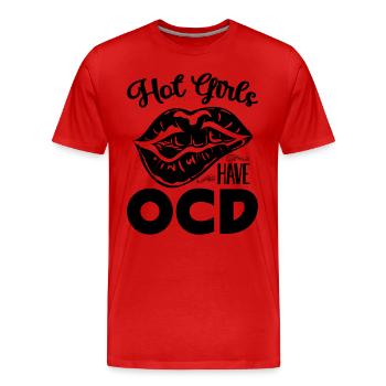Hot Girls Have Health Care Mental Health Advocate - Men's Premium Organic T-Shirt - red - Front - Damien (186cm)