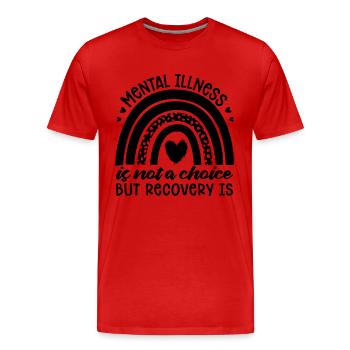 La maladie mentale est un défenseur de la santé mentale - T-shirt bio Premium Homme - rouge - Devant - Damien (186cm)