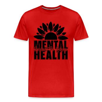 Investissez dans votre défenseur de la santé mentale - T-shirt bio Premium Homme - rouge - Devant - Damien (186cm)