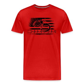Brassards Battement de cœur Mince Argent Infirmières correctionnelles - T-shirt bio Premium Homme - rouge - Devant - Damien (186cm)