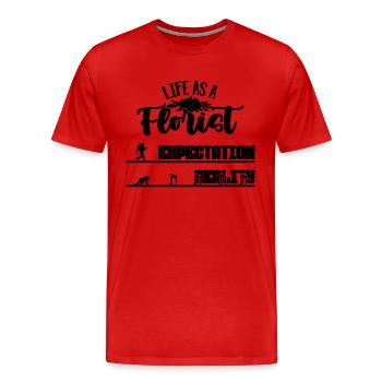 Vie de fleuriste Horticulture Fleuriste Fleuristes - T-shirt bio Premium Homme - rouge - Devant - Damien (186cm)