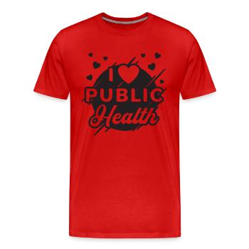 I Infirmières en santé publique cardiaque Travailleur de la santé - T-shirt bio Premium Homme - rouge - Devant - Damien (186cm)